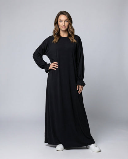 Damen Maxi-Kleid A-Linie Lang Kapuze - Norvielle