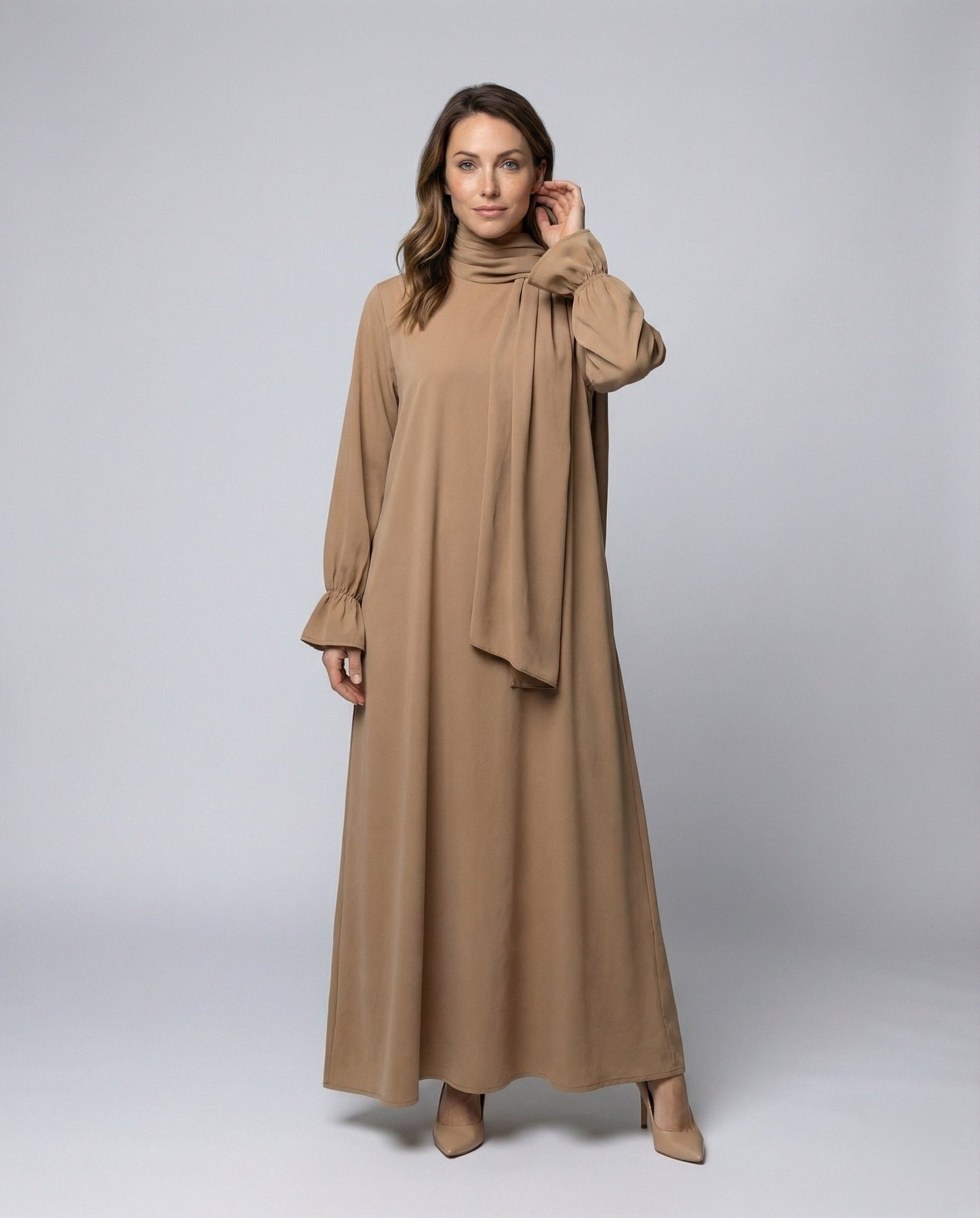 Damen Abaya-Kleid mit Cape Lang - Norvielle