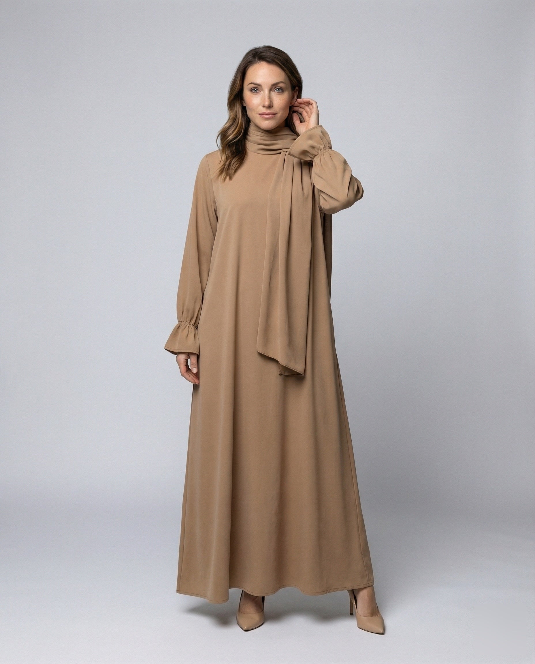 Damen Abaya-Kleid mit Cape Lang - Norvielle