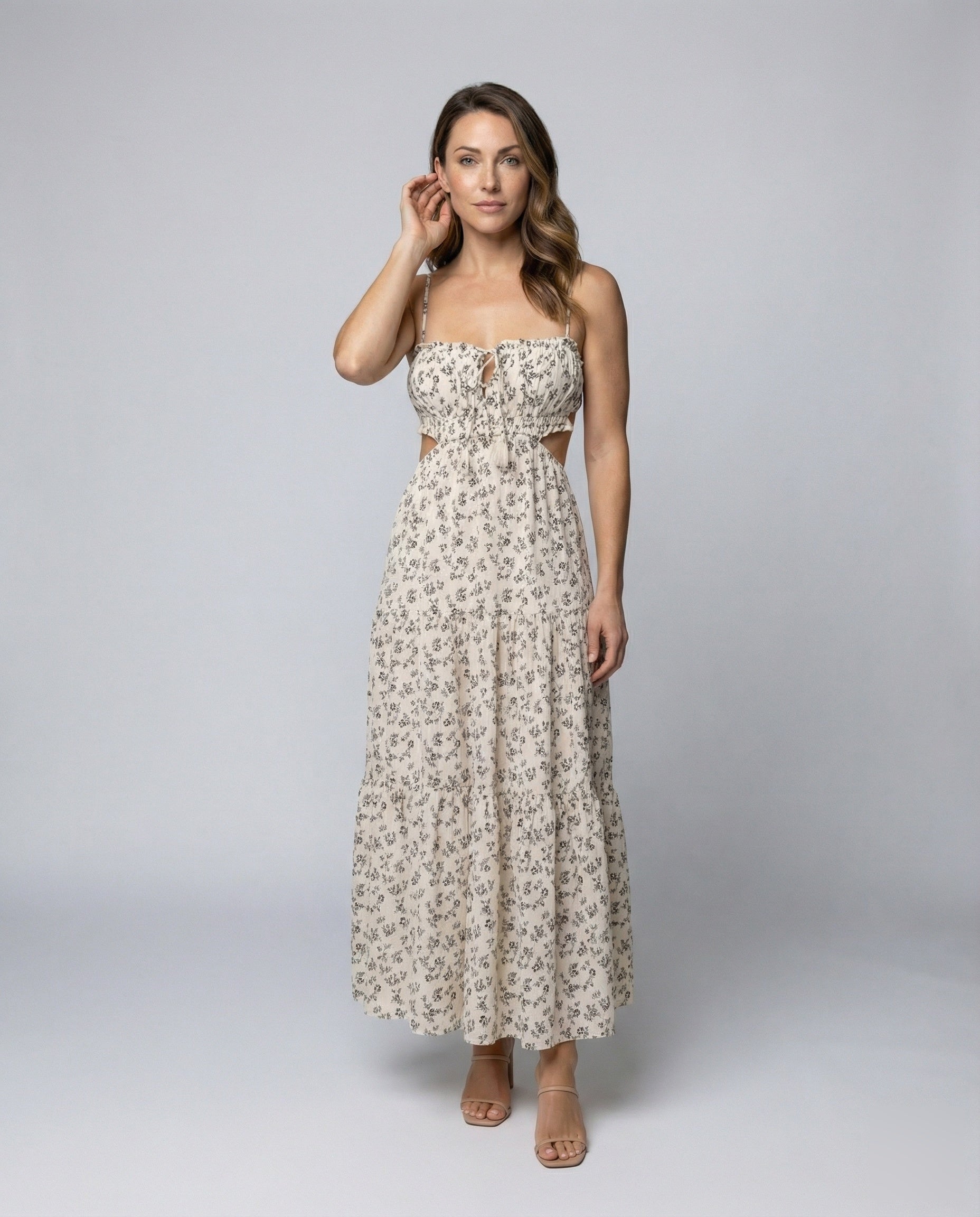 Damen Maxikleid Lang Taillenausschnitte - Norvielle