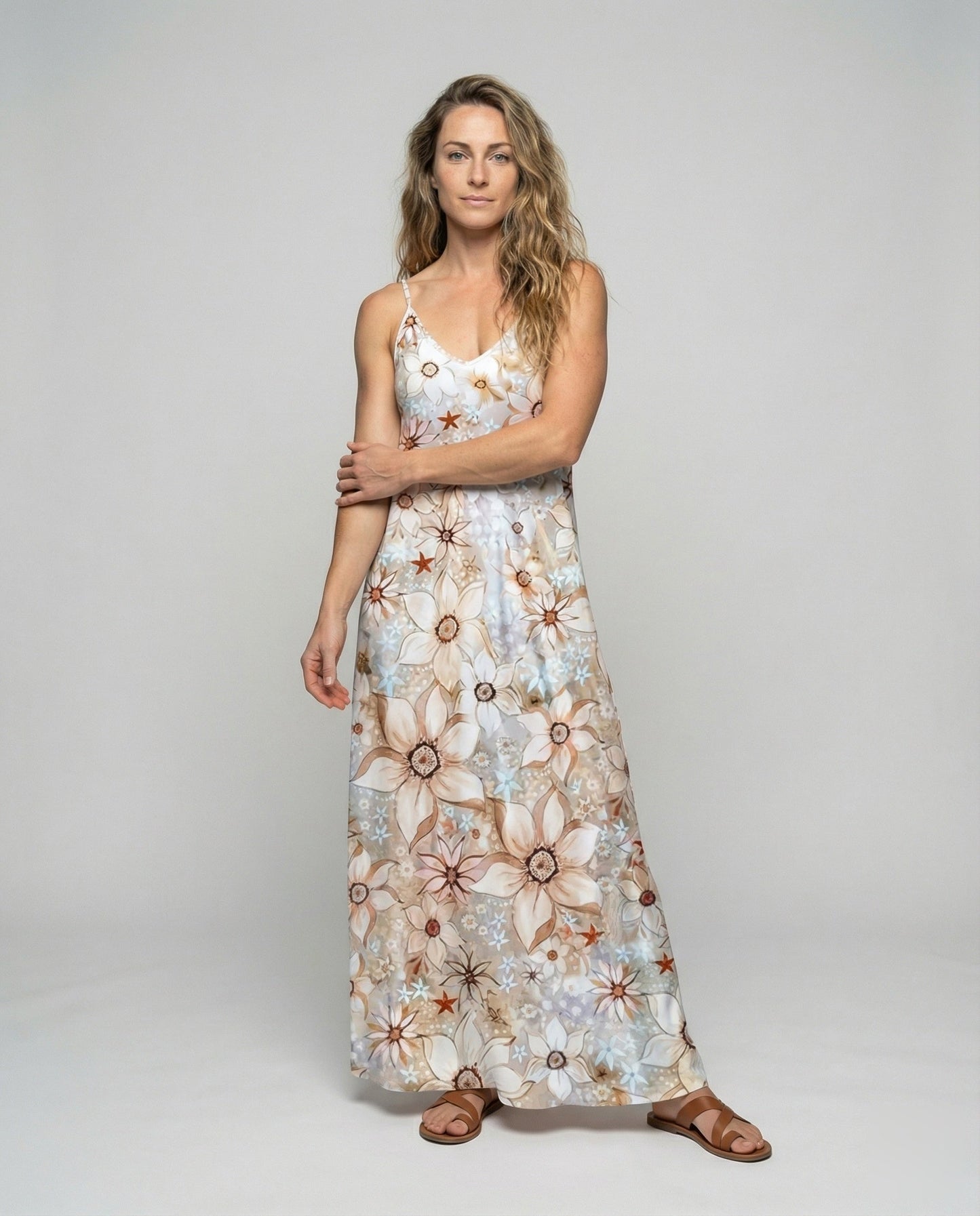 Damen Sommerkleid Lang Blumenprint - Norvielle