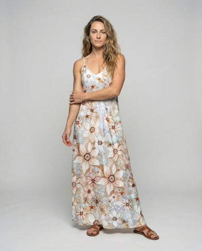 Damen Sommerkleid Lang Blumenprint - Norvielle