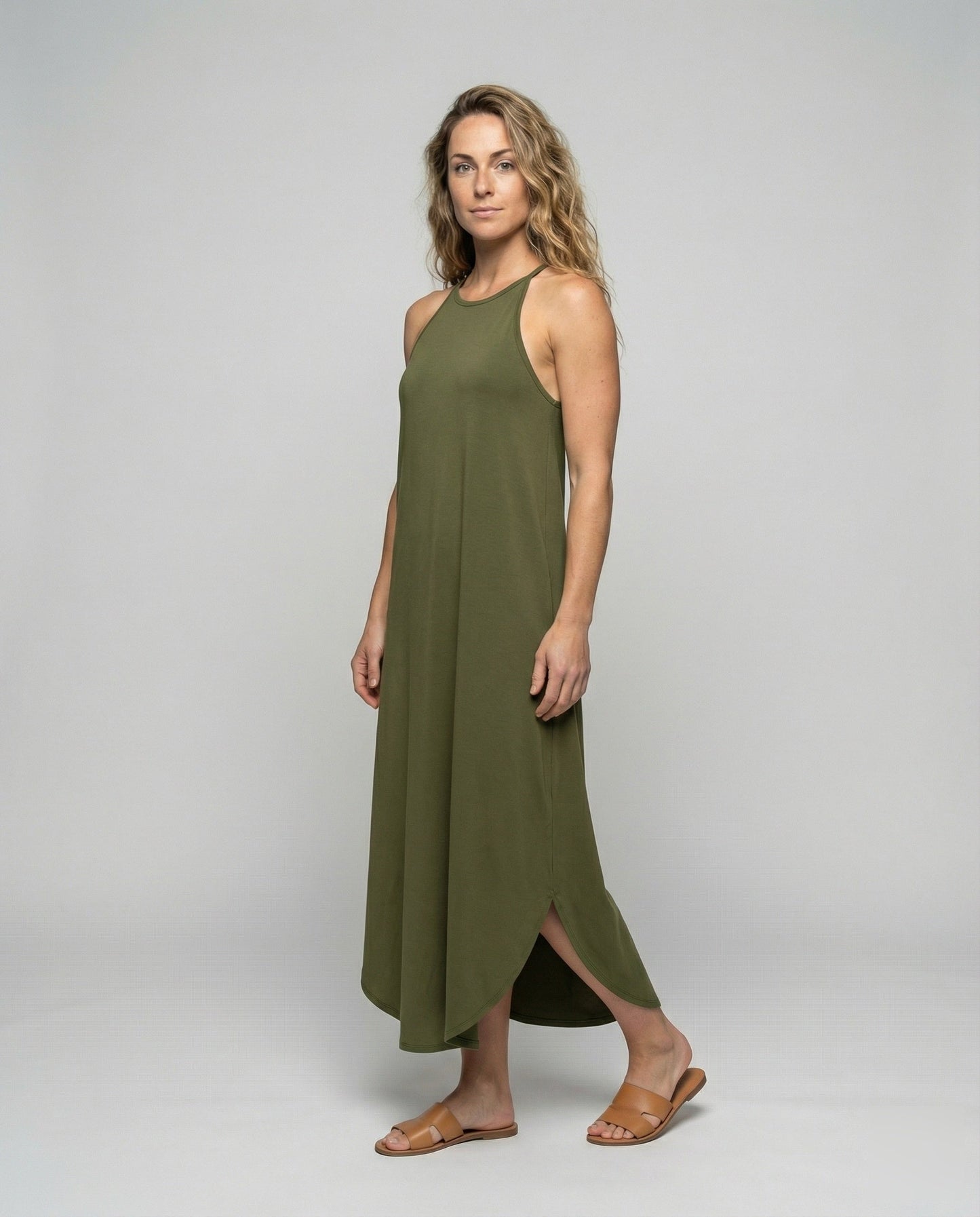 Damen Strandmaxikleid Racerback Leicht Sommerkleid - Norvielle
