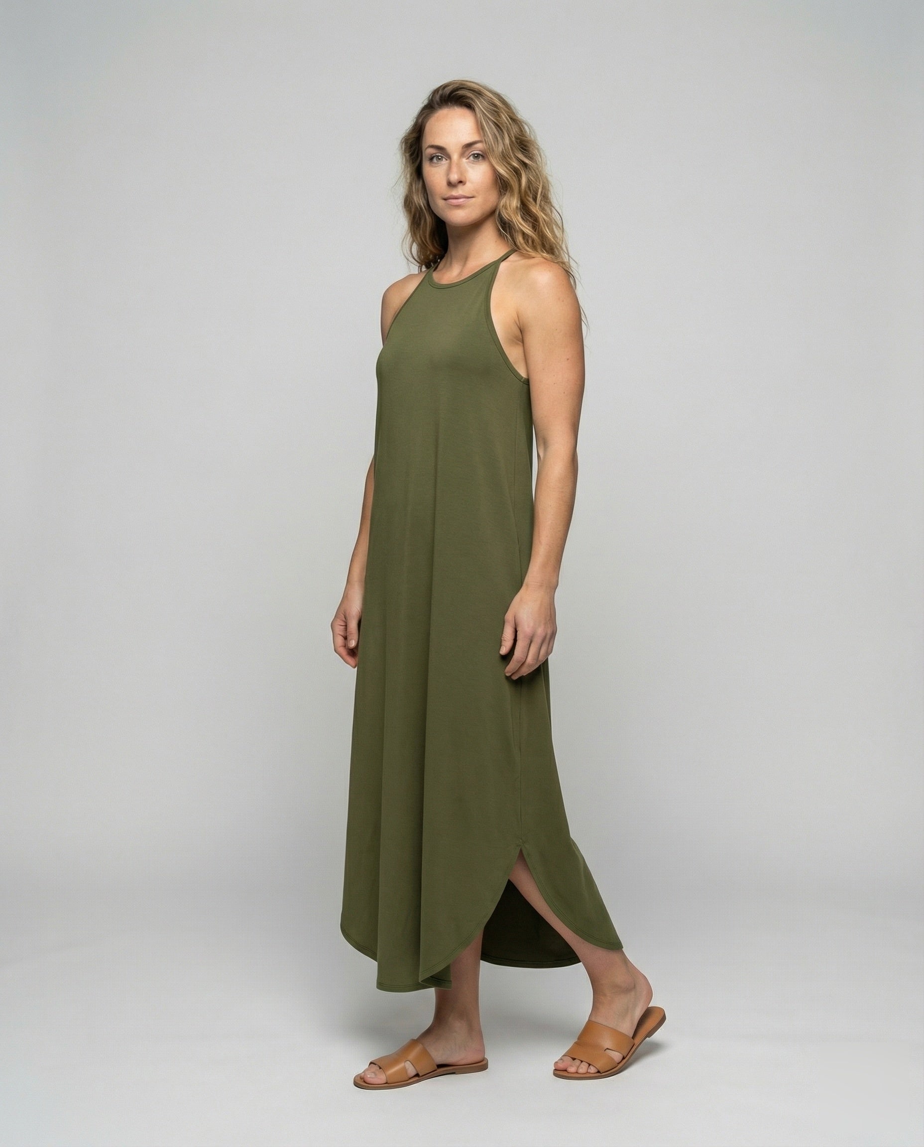 Damen Strandmaxikleid Racerback Leicht Sommerkleid - Norvielle