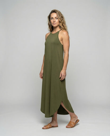 Damen Strandmaxikleid Racerback Leicht Sommerkleid - Norvielle