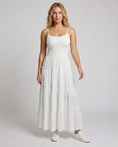Damen Maxi-Kleid Rippoberteil Bustier - Norvielle