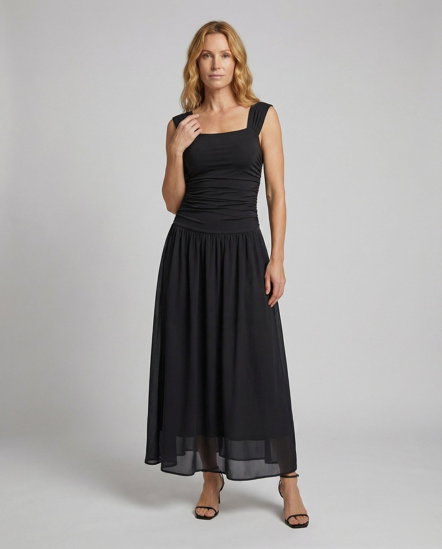 Damen Maxikleid Gerafftes Miederpartie - Norvielle
