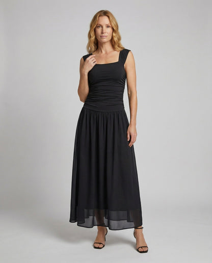Damen Maxikleid Gerafftes Miederpartie - Norvielle