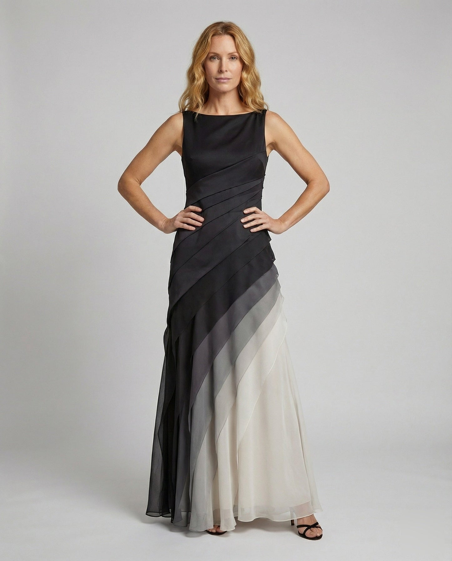 Damen Abendkleid Mehrlagig Chiffon Überrock - Norvielle