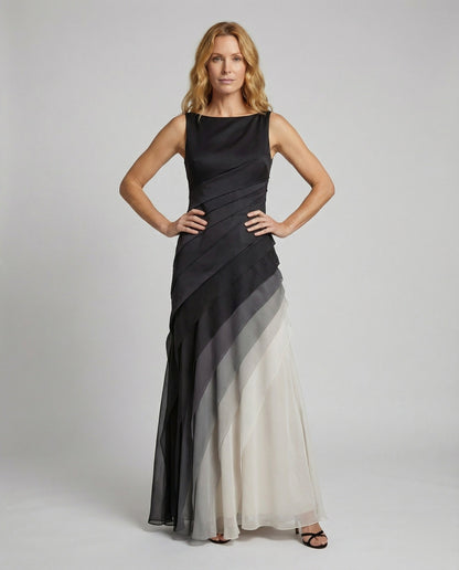 Damen Abendkleid Mehrlagig Chiffon Überrock - Norvielle