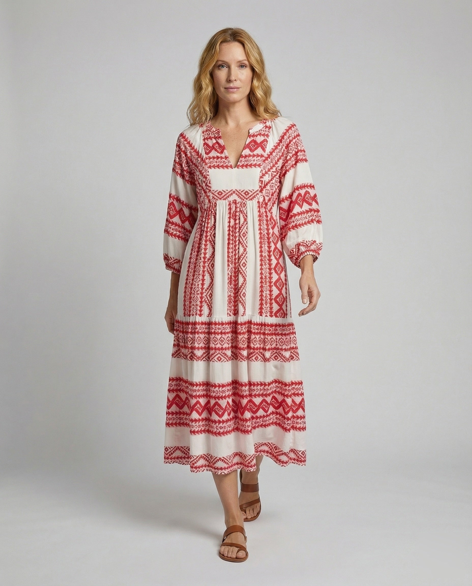 Damen Maxikleid Boho-Stil Mehrlagig Volantsaum - Norvielle