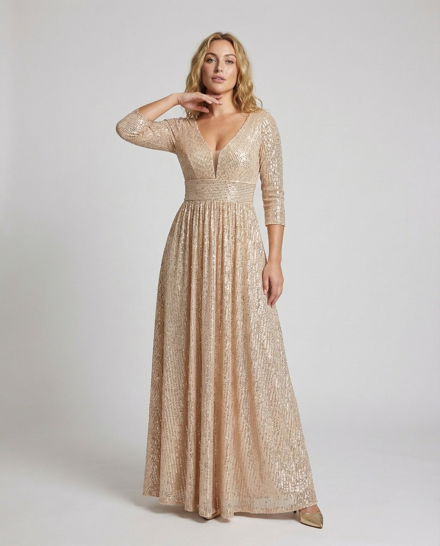 Damen Abendkleid Pailletten Korsage - Norvielle