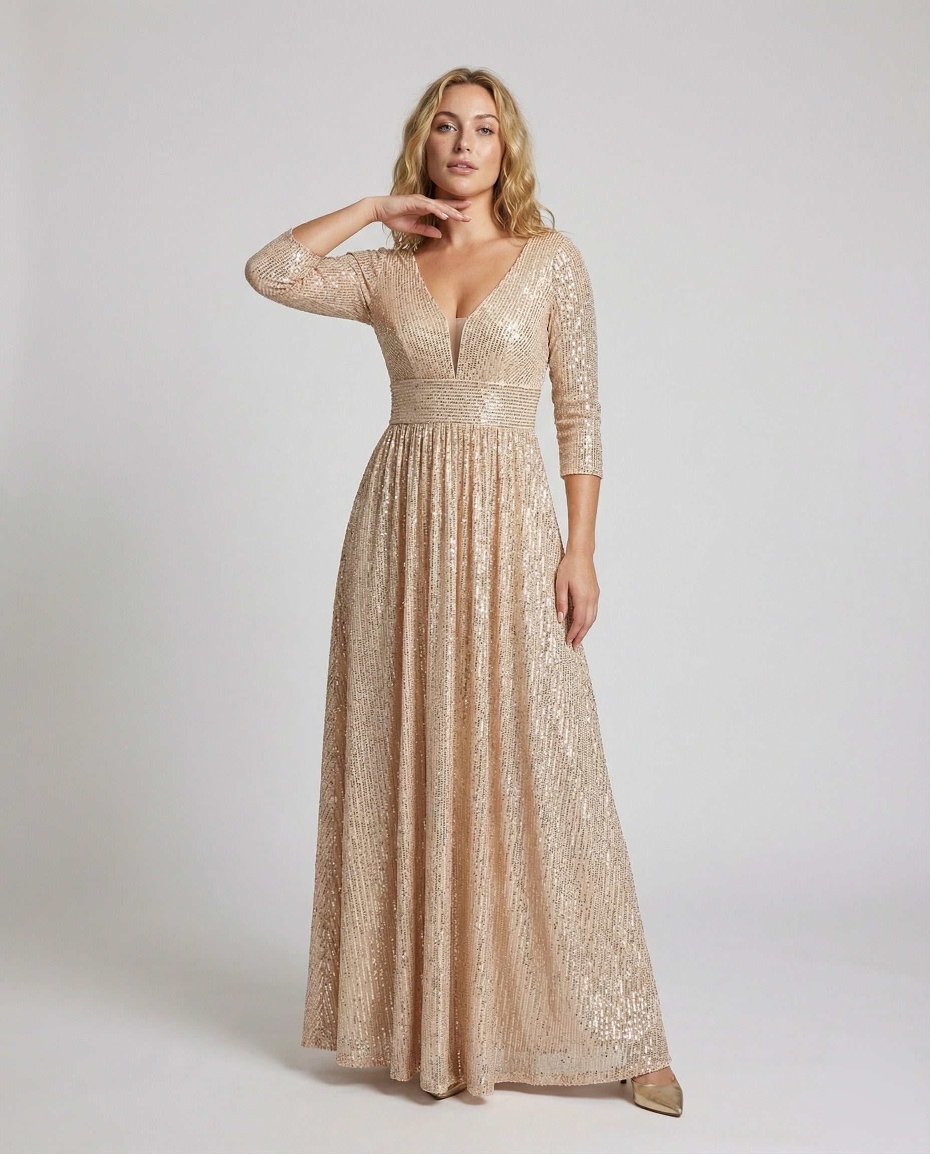 Damen Abendkleid Pailletten Korsage - Norvielle