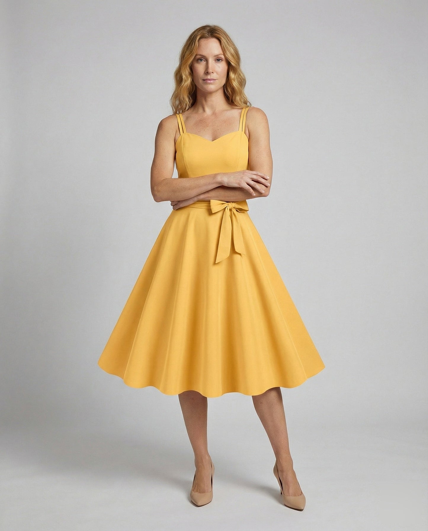 Damen Retro-Kleid mit Taillenschleife - Norvielle