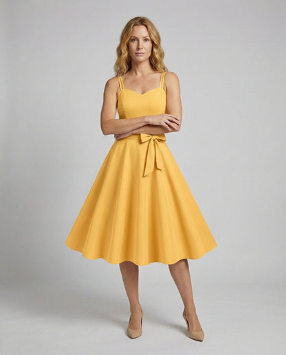 Damen Retro-Kleid mit Taillenschleife - Norvielle
