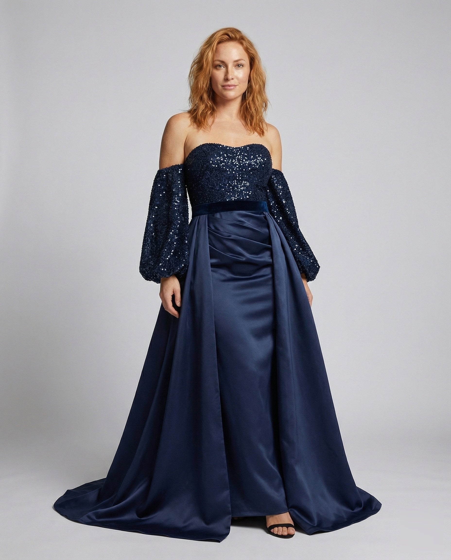 Damen Schulterfreies Abendkleid Pailletten Bustier - Norvielle