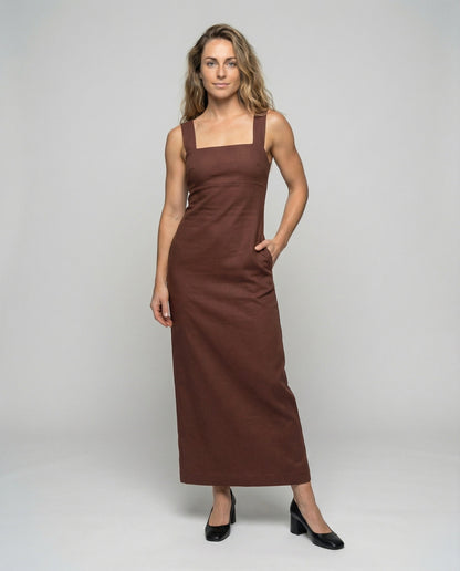 Damen Midikleid Stretch Trägerkleid Breite Träger - Norvielle