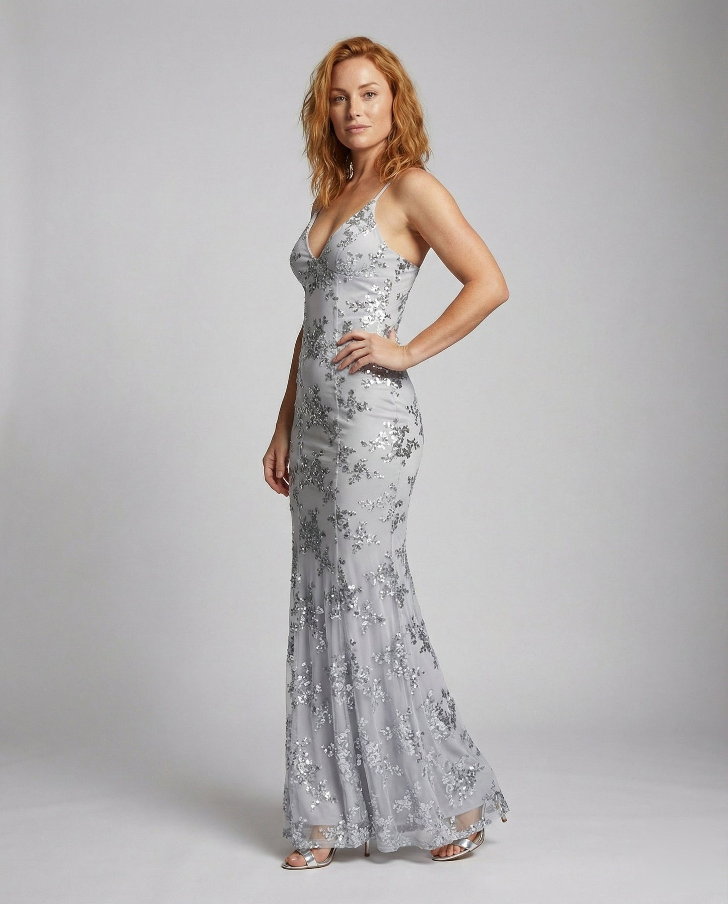 Damen Abendkleid Tailliert Trompetenform Stickerei - Norvielle