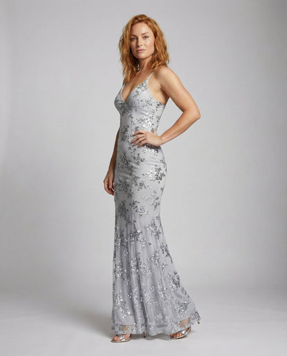 Damen Abendkleid Tailliert Trompetenform Stickerei - Norvielle