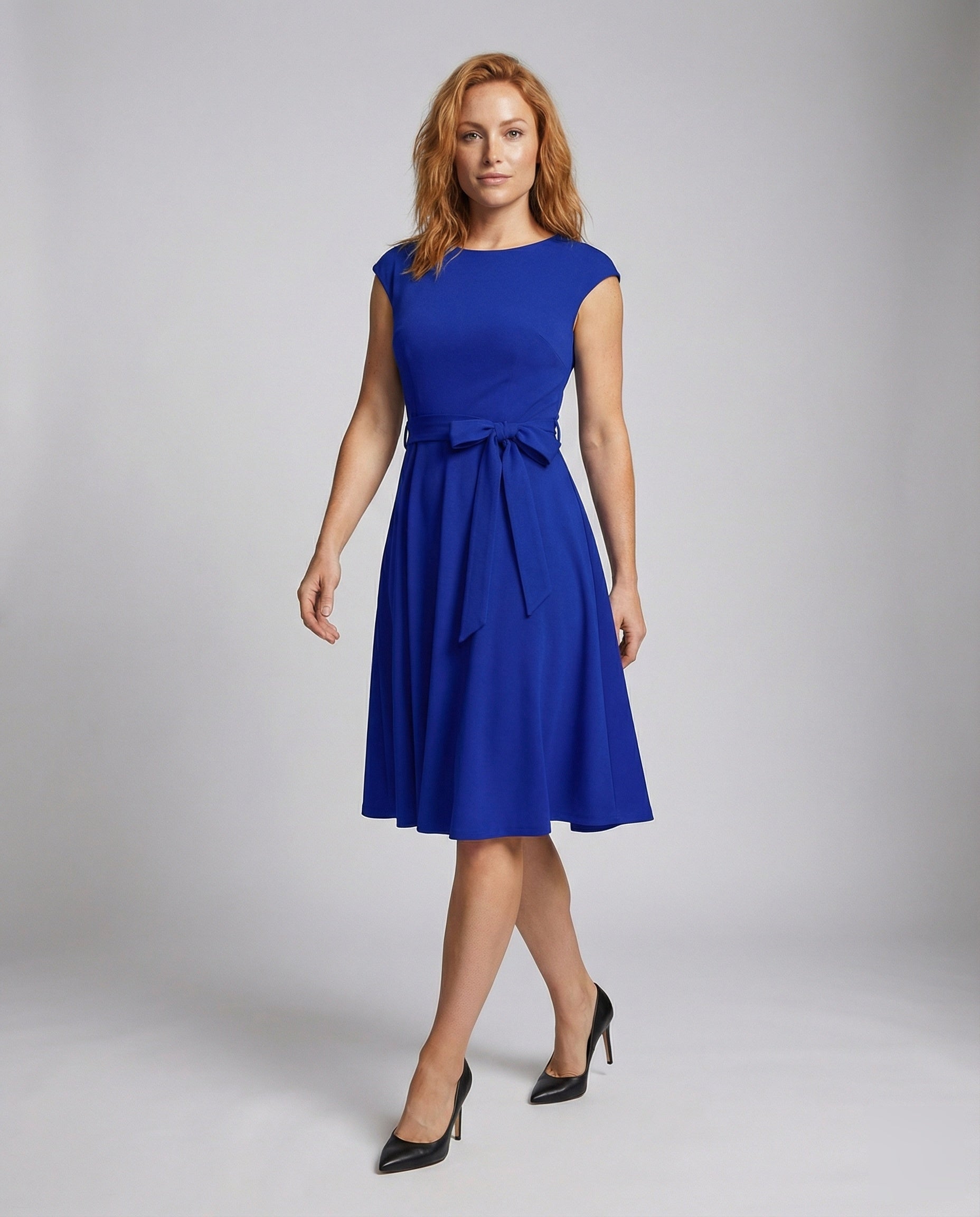 Damen Vintage Midikleid Swingstil Tailliert - Norvielle