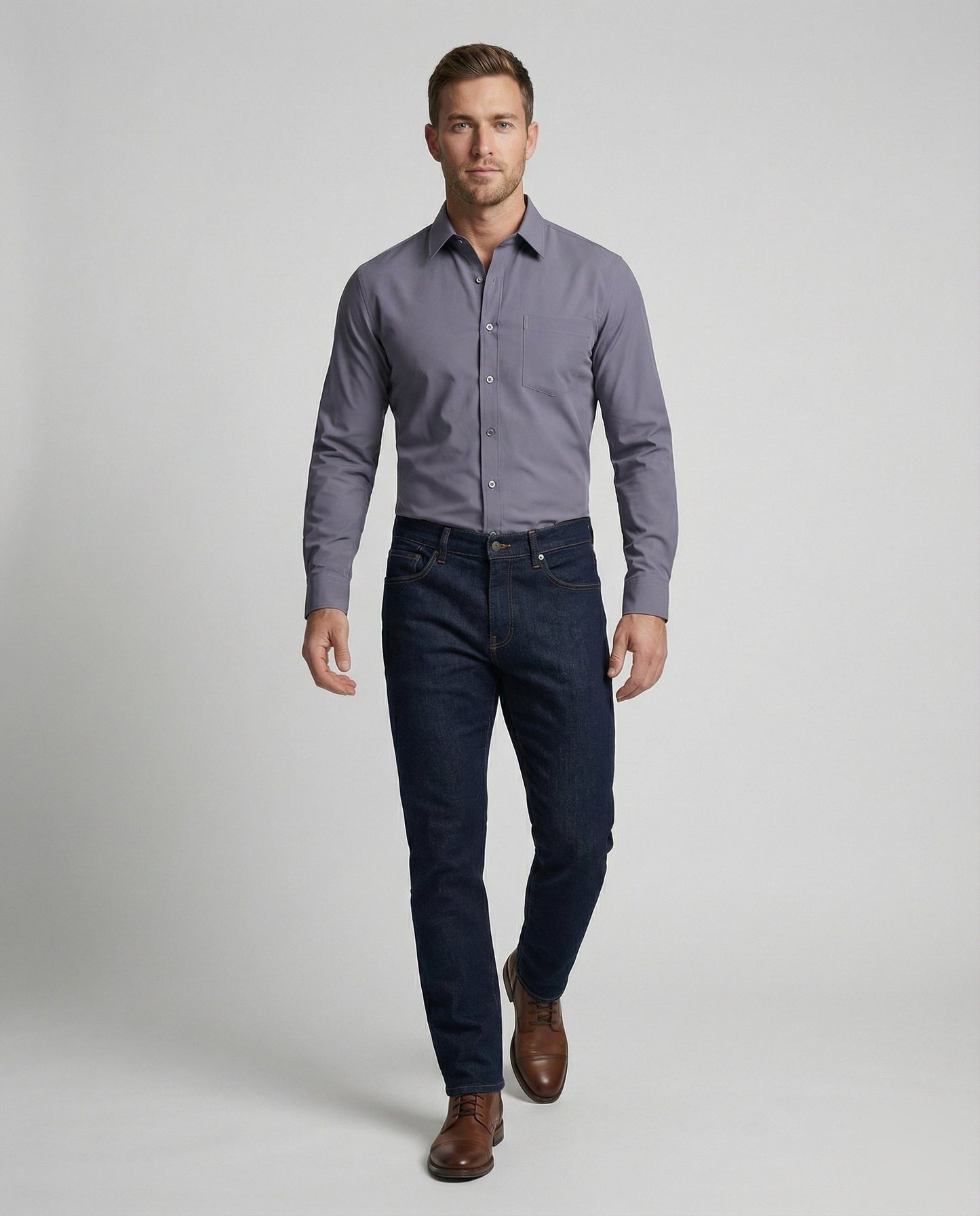 Herren Business-Hemd Tailliert Stretch - Norvielle