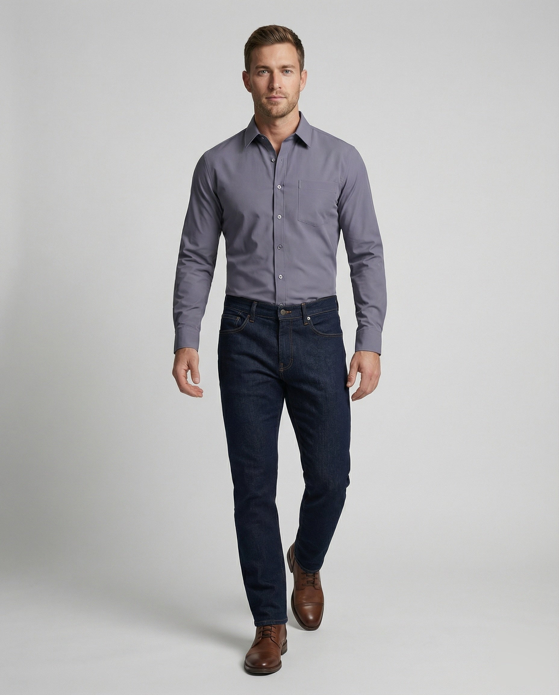 Herren Business-Hemd Tailliert Stretch - Norvielle