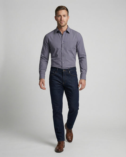 Herren Business-Hemd Tailliert Stretch - Norvielle