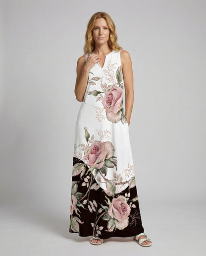 Damen Ärmelloses Maxikleid Schwalbenschwanzsaum - Norvielle