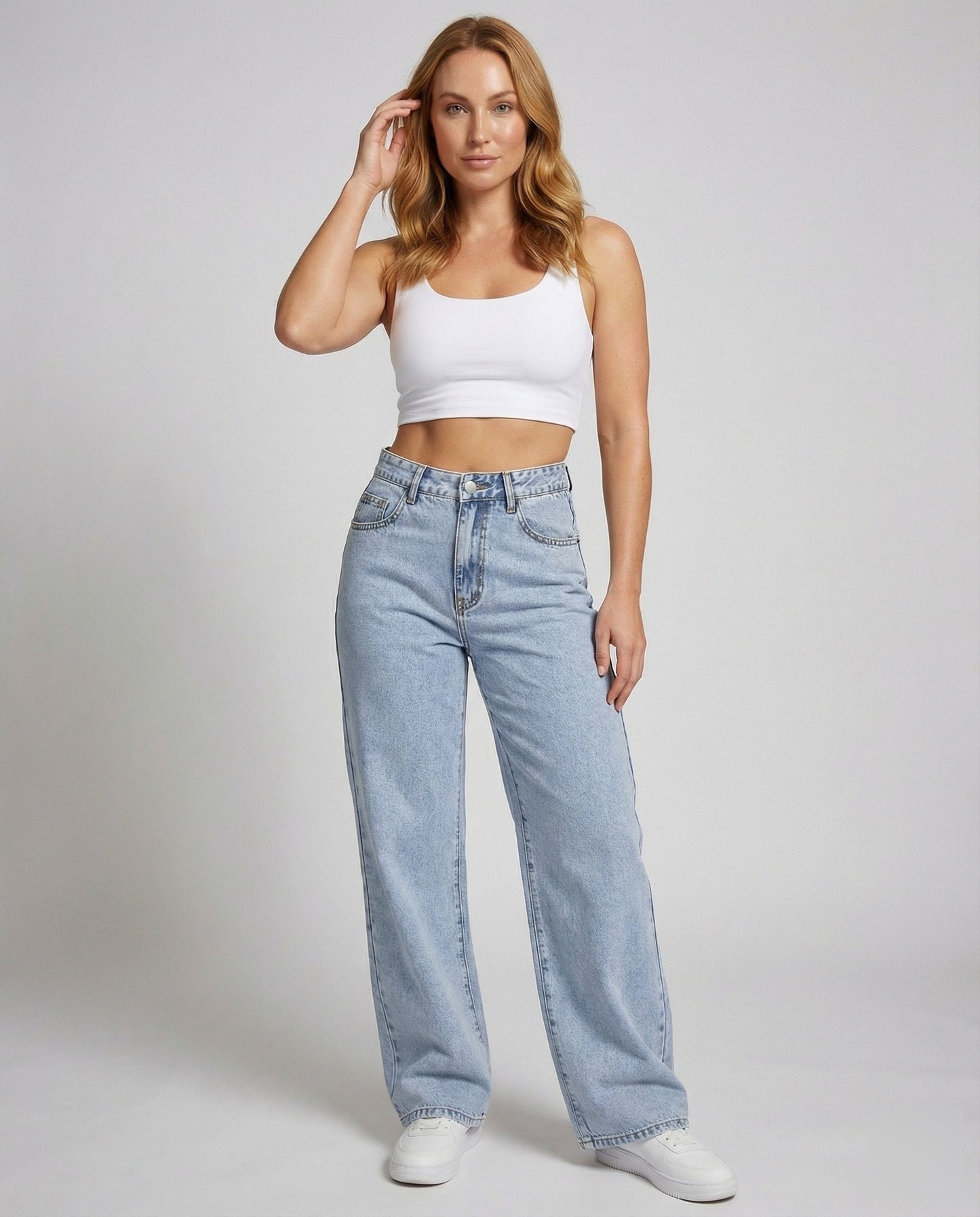 Damen Vintage-Jeans Weites Bein - Norvielle
