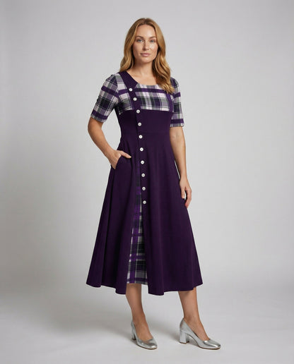 Damen Maxikleid Ausgestellt Karomuster - Norvielle