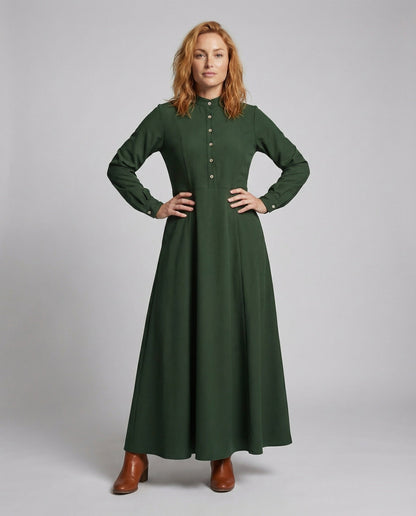 Damen Maxikleid Bodenlang Knopfleiste - Norvielle
