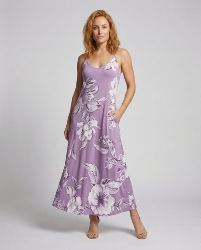 Damen Maxikleid Boho-Stil Spaghettiträger - Norvielle