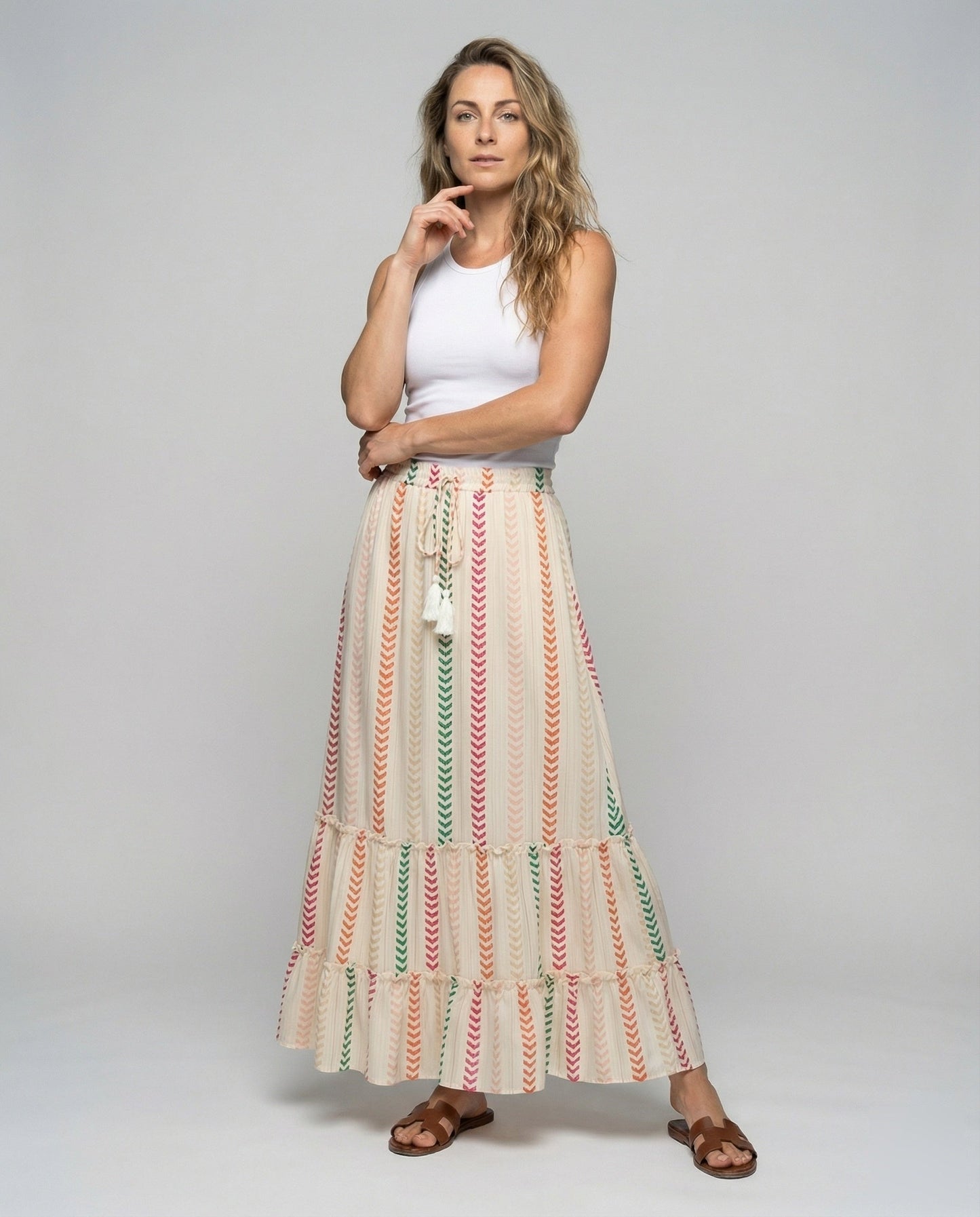 Damen Stufenrock Zickzackmuster Boho-Stil - Norvielle