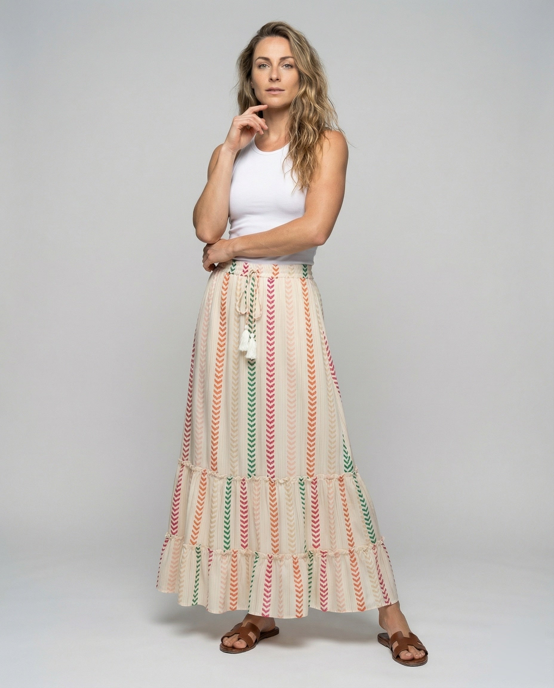 Damen Stufenrock Zickzackmuster Boho-Stil - Norvielle
