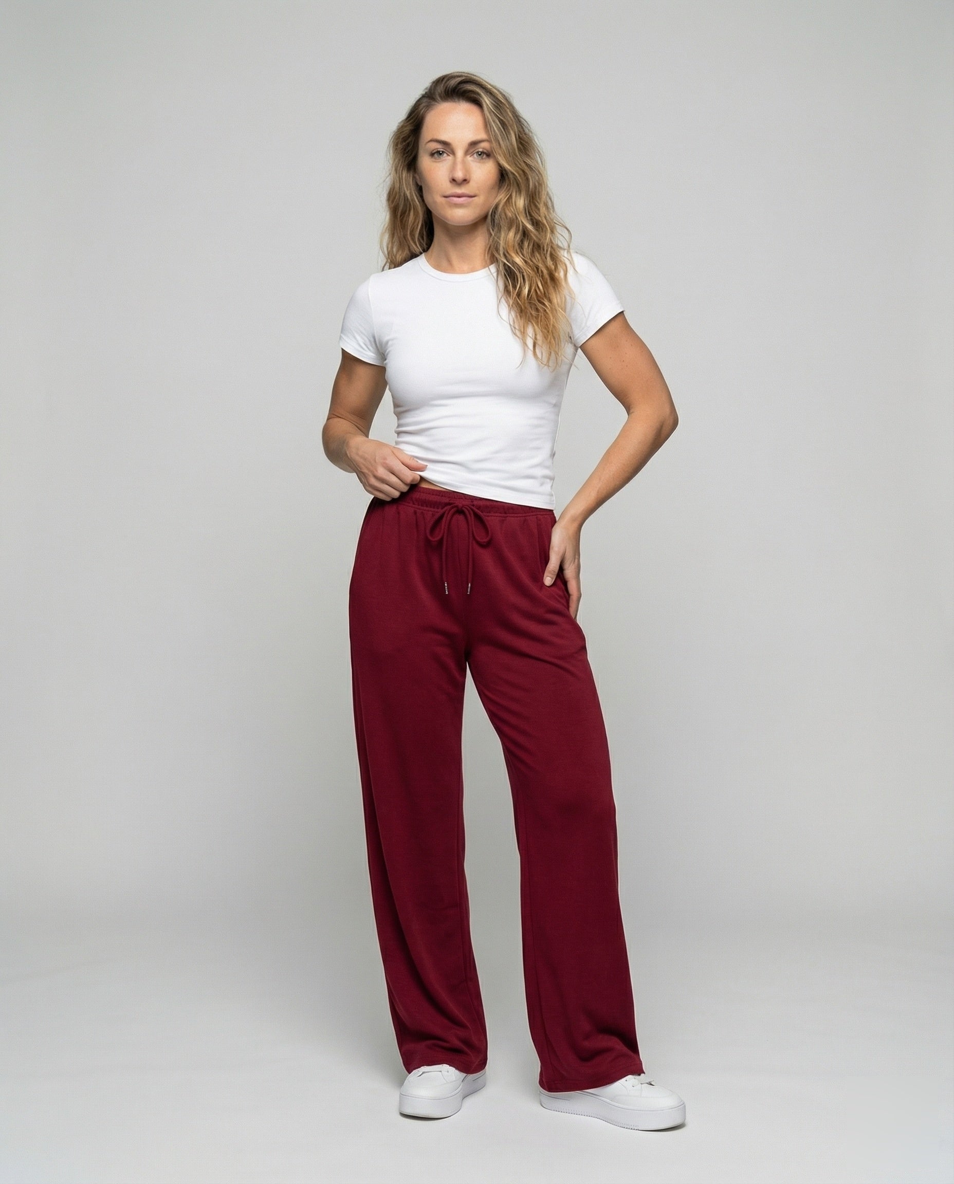 Damen Relaxhose Satin-Jersey Weite Bequem - Norvielle
