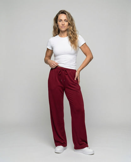 Damen Relaxhose Satin-Jersey Weite Bequem - Norvielle
