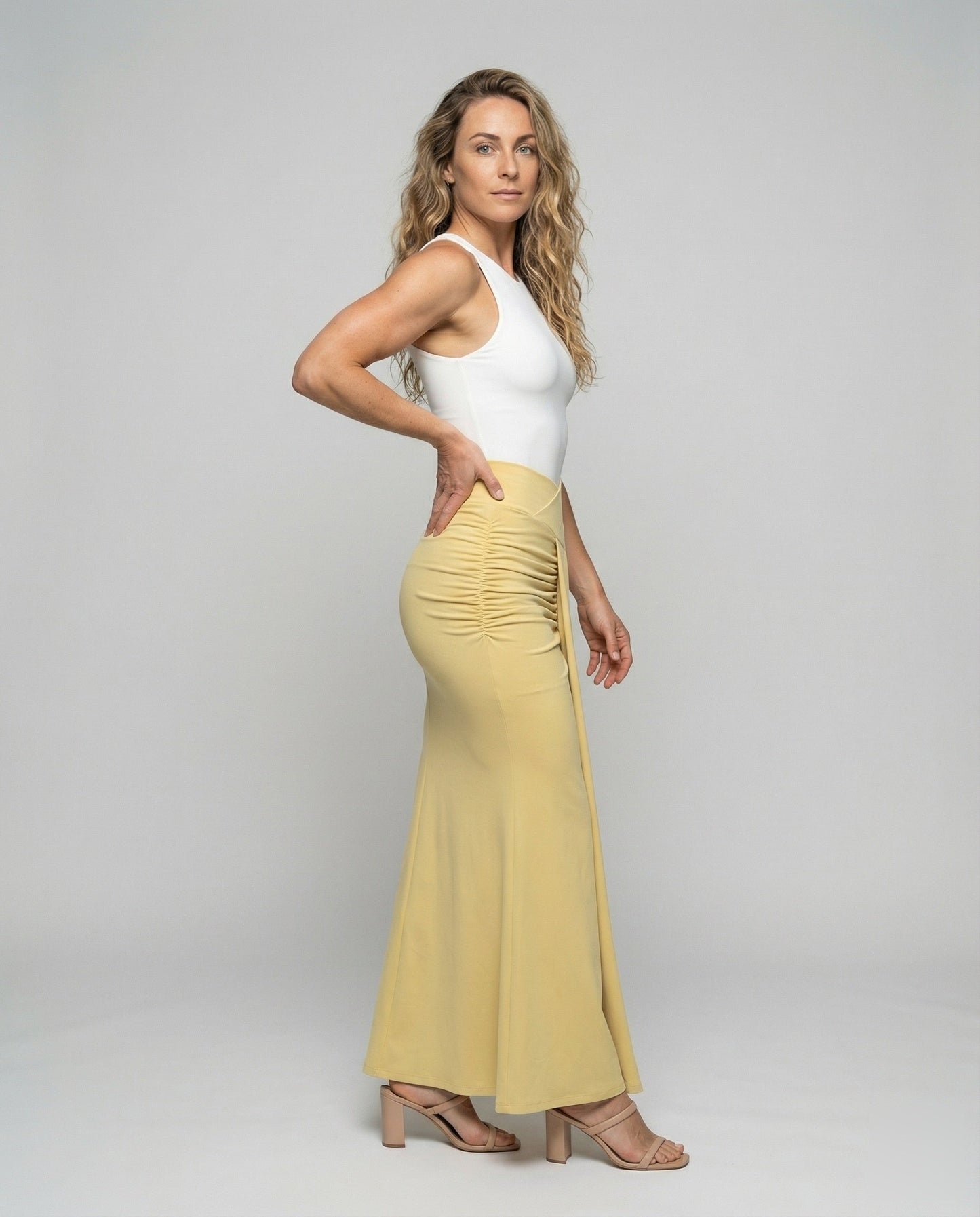 Damen Maxirock Wickeltaille Drapierter Rock - Norvielle