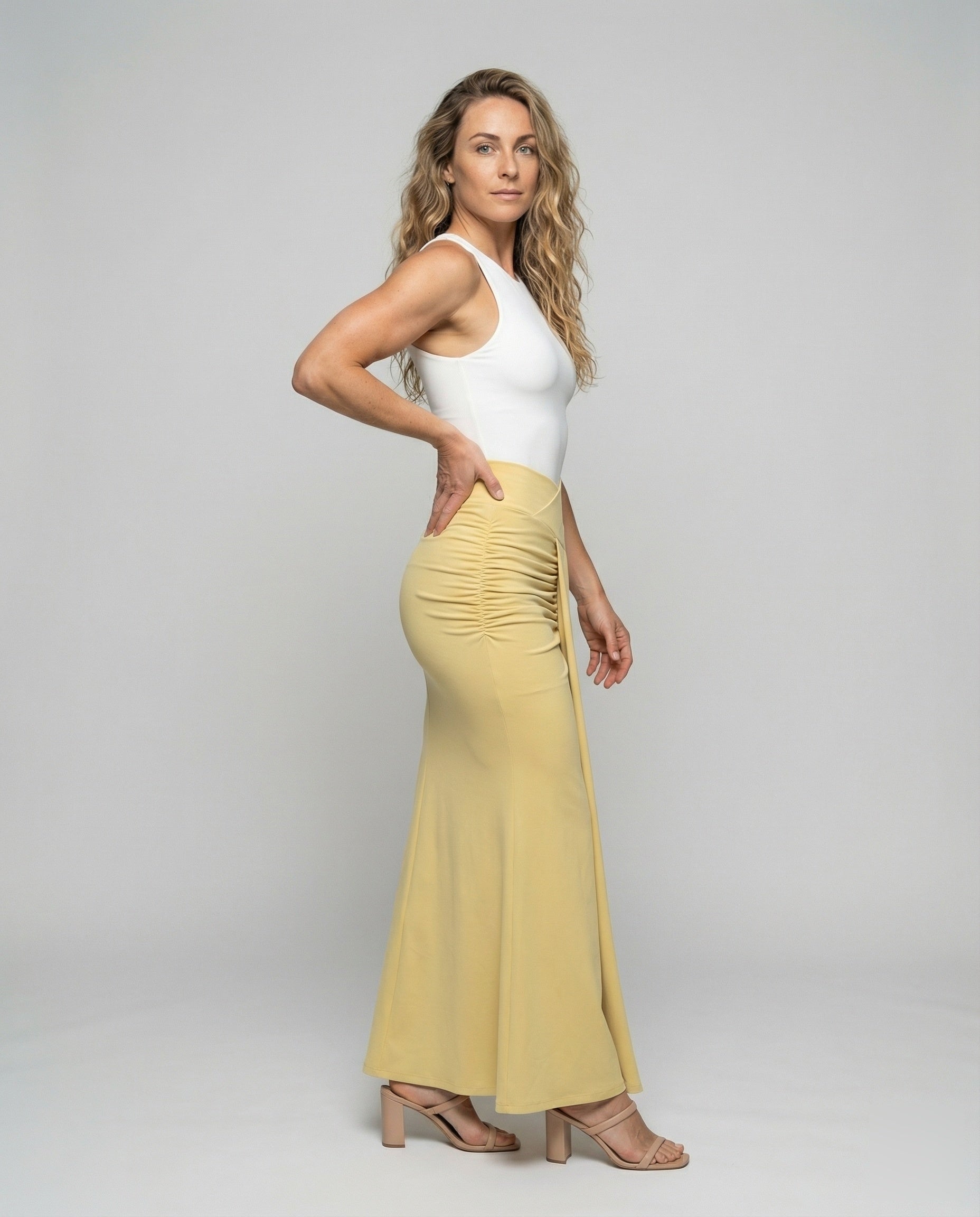 Damen Maxirock Wickeltaille Drapierter Rock - Norvielle