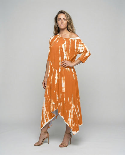 Damen Maxikleid Einschulter Zipfelsaum - Norvielle