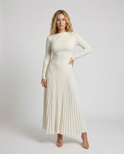 Damen Maxi-Kleid Plissiert Elegant Länge - Norvielle