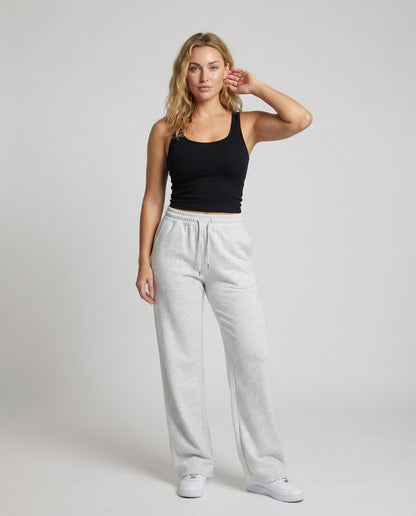 Damen Hochtaillierte Relaxhose Baumwoll-Frottee - Norvielle