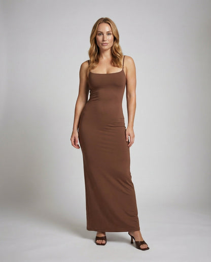 Damen Trägermaxikleid Jersey Figurbetonter Schnitt - Norvielle