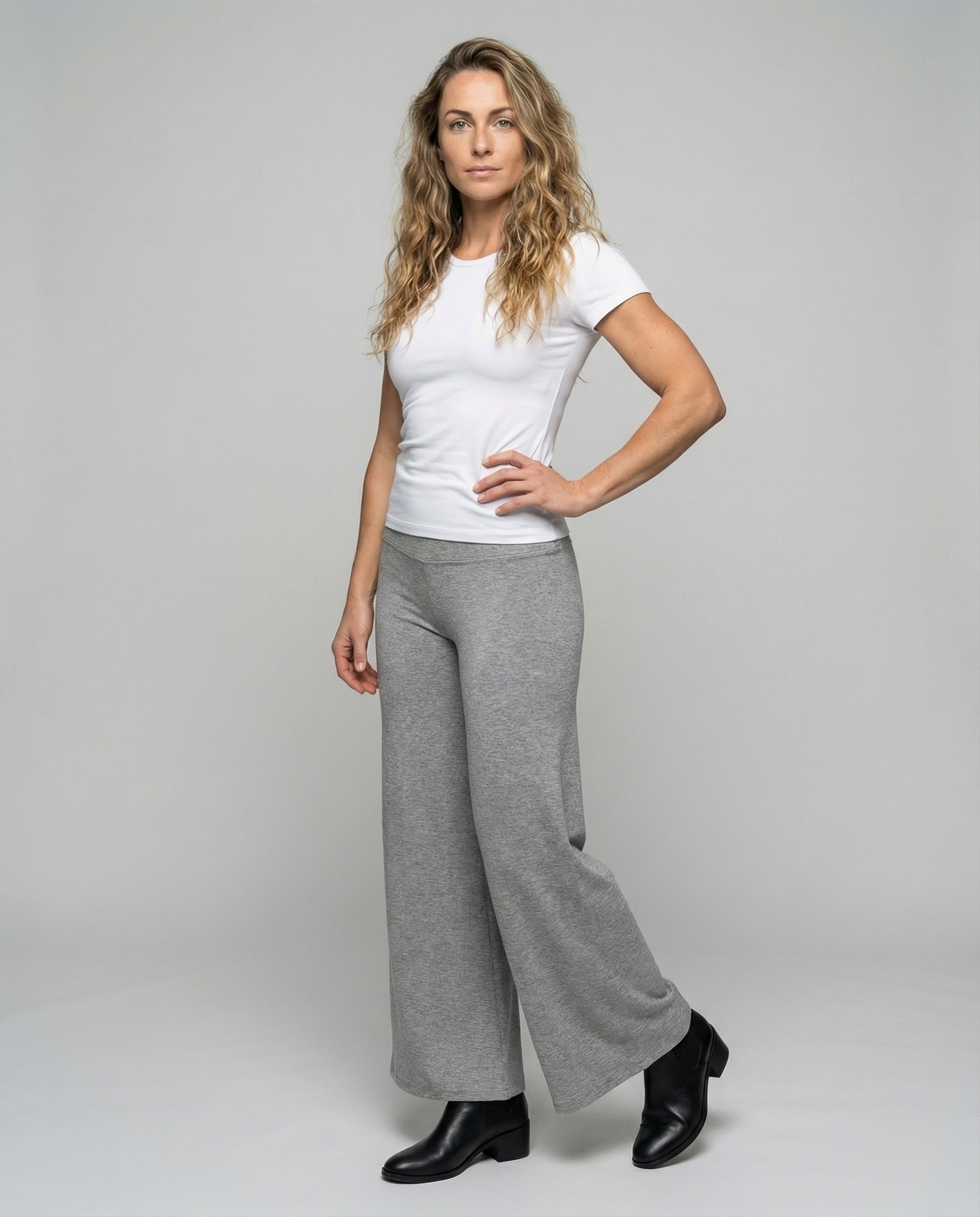 Damen High-Waist-Glockenhose Fließend - Norvielle