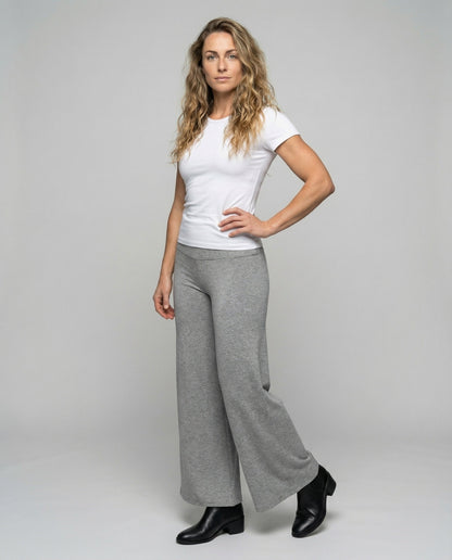 Damen High-Waist-Glockenhose Fließend - Norvielle