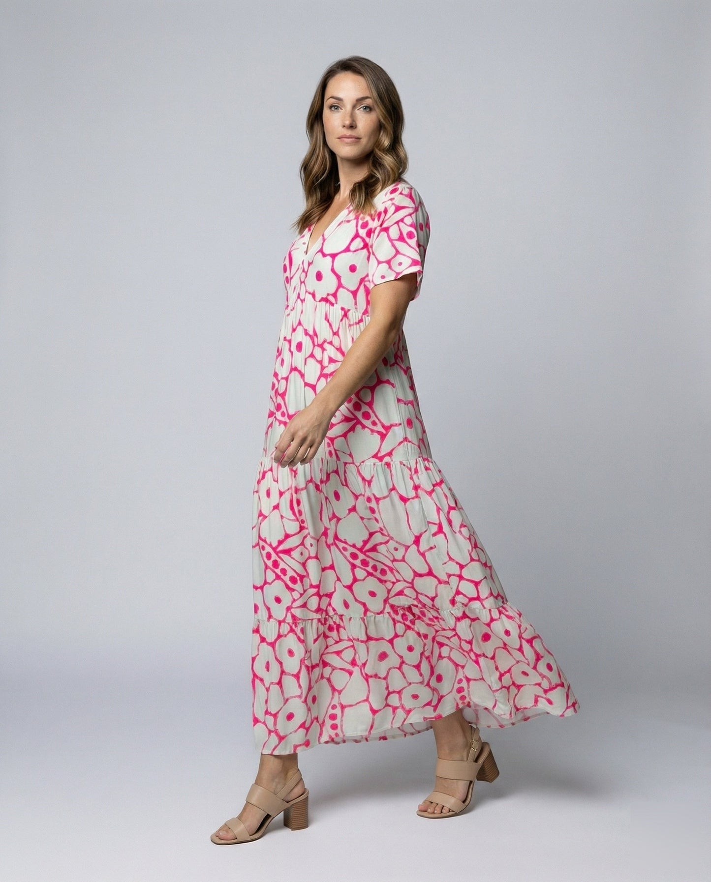 Damen Maxikleid Fließend Volant Saum - Norvielle
