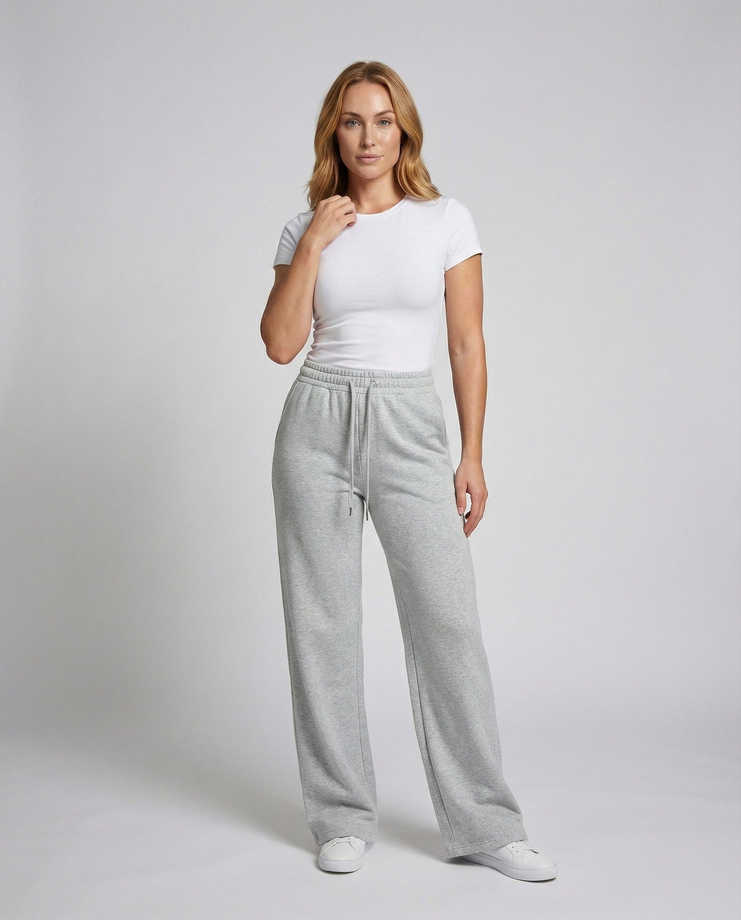 Damen Loungehose Hochgeschnitten Baumwollmix Schwarz - Norvielle