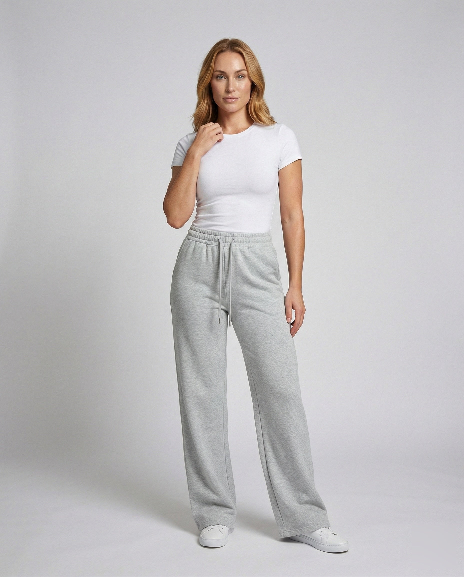 Damen Loungehose Hochgeschnitten Baumwollmix Schwarz - Norvielle