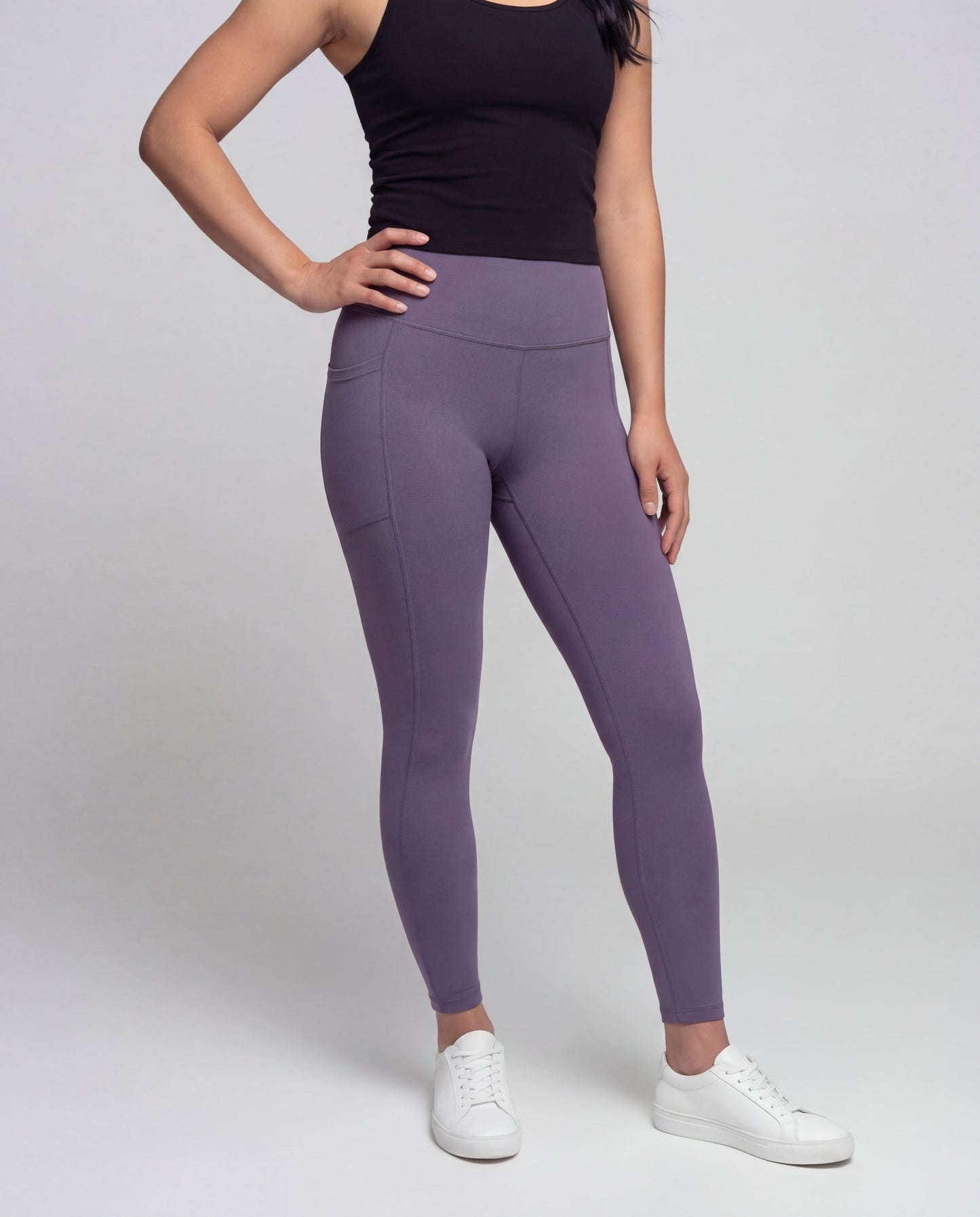 Damen Yoga-Leggings Hochgeschnitten Kreuzdetail Schwarz - Norvielle