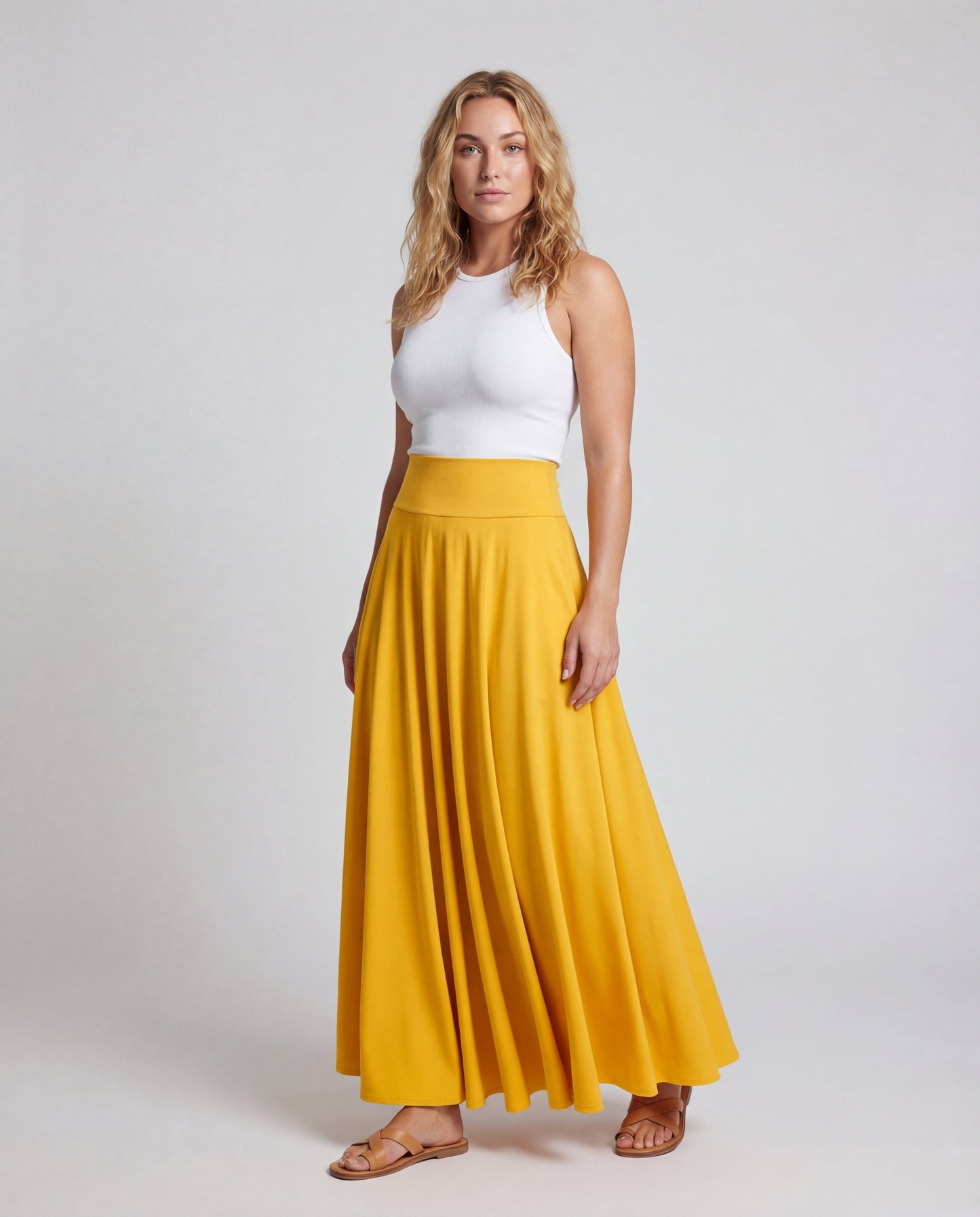 Damen Maxirock Rundschnitt Breites Taillenpanel - Norvielle