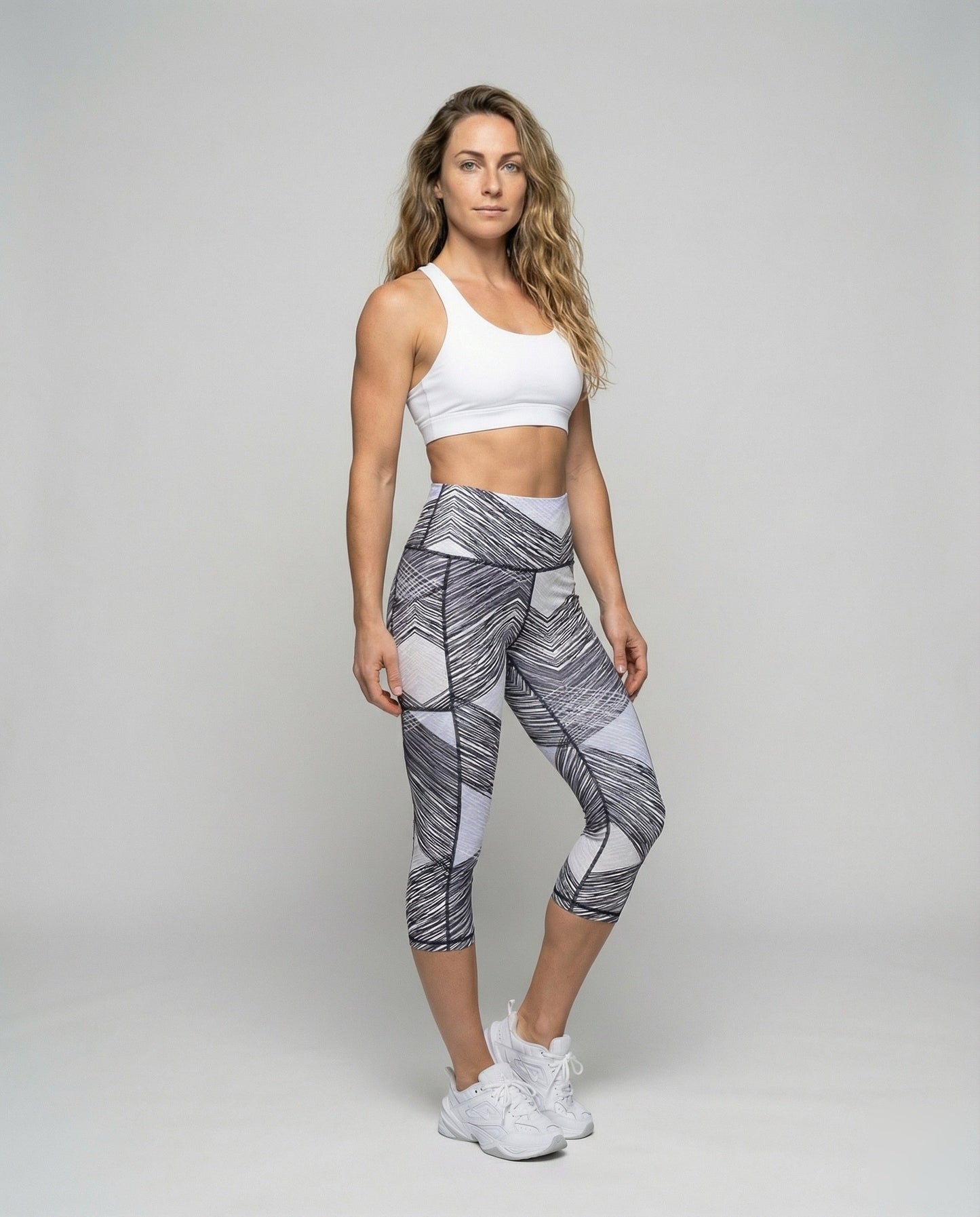 Damen Capri Leggings Scribble Print - Norvielle